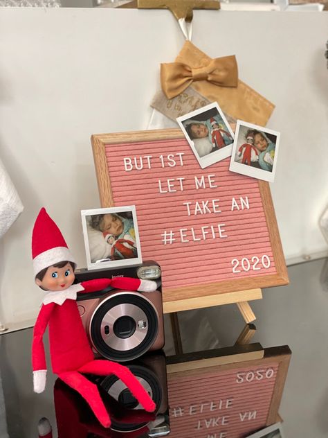 Elf On The Shelf Ideas For Kids First Night, Elf Of Shelf Idea, Elf Of The Self Ideas, Elf On The Shelf Ideas Second Day, Elf On The Shelf I’m Back Idea, Elf On The Shelf Polaroid Selfie, Listen To Your Mom Elf On The Shelf, Elf On The Shelf Selfie With Kids, Elf On The Shelf Elfie Selfie