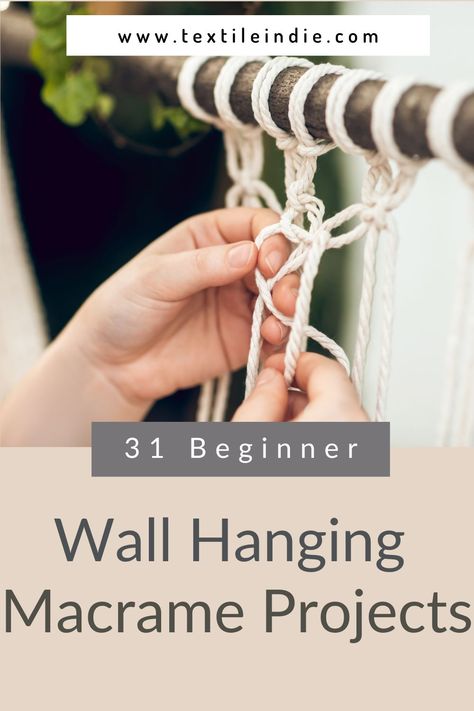 Try one of these 31 beginner macrame wall hangings. Make something beautiful for your home or as a macrame gift. Macrame Wall Hangings Tutorial, Macrame Wall Hanging For Beginners, Beginner Macrame Wall Hanging, Macrame Diy Wall Hanging, Macrame Wall Hanging Pattern Free, Simple Macrame Wall Hanging, Macrame Tutorial Beginner, Easy Macrame Wall Hanging, Table Runner Macrame