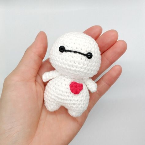 Chattermax Crochet Pattern, Baymax Free Crochet Pattern, Baymax Crochet, Crochet Big Hero 6 Free Pattern, Amigurumi Baymax Free Pattern, Amigurumi Keychain, Baymax Keychain, Toys Quotes, Easy Crochet Animals