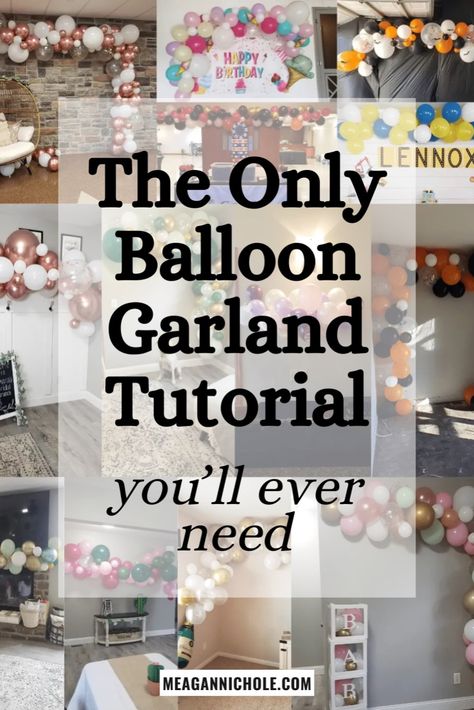 This is the ONLY balloon garland tutorial you’ll ever need! DIY balloon garlands are a simple way to impress your guests and make amazing DIY party decorations. Whether you want a balloon garland arch, wall balloon decorations, or a balloon backdrop, this guide will show you how to create the best easy DIY birthday decorations. How To Make A Small Balloon Garland, Semi Arch Balloon Garland, Three Color Balloon Arch, Diy Easy Balloon Arch, Balloons On Fireplace, Simple Balloon Arch Backdrop, Balloon Garland How To, How Many Balloons For Garland, How To Build A Balloon Arch