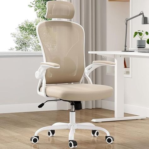 Amazon.com: Farini Ergonomic Office Chair, Home Office Desk Chair with Headrest, High Back Computer Chair with Flip-up Armrests and Adjustable Lumbar Support for Home Office Study Room Bedroom, Khaki. : Home & Kitchen Comfy Office Chair, Ergonomic Office Furniture, Home Office Desk Chair, Ergonomic Desk Chair, Comfortable Office Chair, Study Chair, Home Office Chair, Ergonomic Desk, Mesh Office Chair