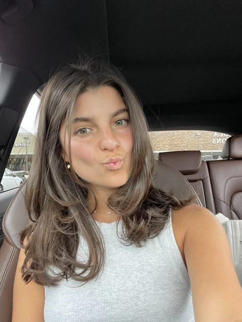 Medium Brunette Hair, Summer Haircut, Rambut Brunette, Haircuts For Medium Length Hair, Brown Hair Looks, Brown Hair Inspo, Layered Haircuts For Medium Hair, Pic Poses, Summer Haircuts