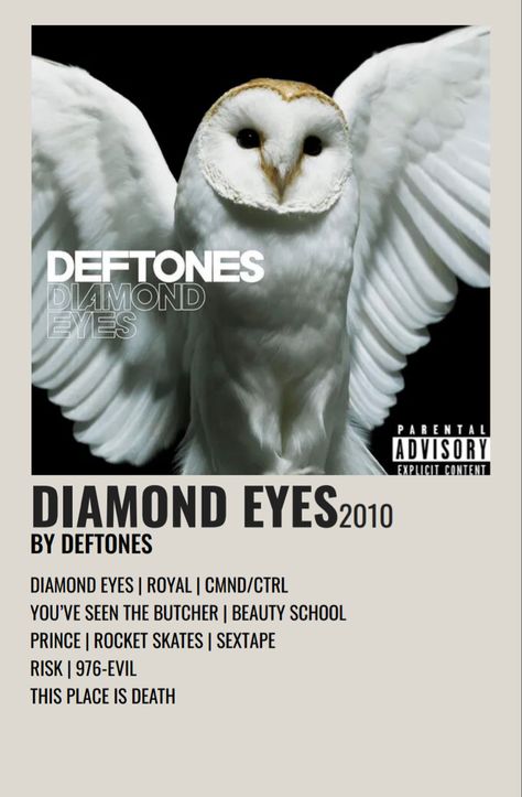 deftones diamond eyes, 2010 Deftones Diamond Eyes, Aesthetic Vintage Posters, Deftones Poster, Living Room Gaming, Living Room Decor Aesthetic, Eyes Poster, Room Gaming, Minimalist Music, Prints Bedroom