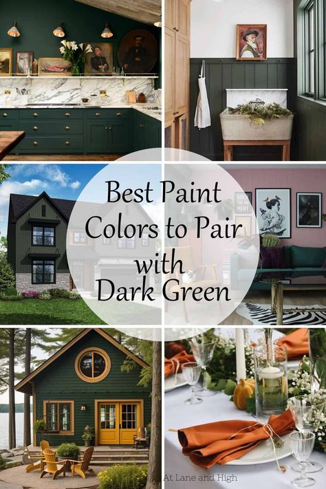 What are the best colors to go with dark green?  Well there is more than one and today I am sharing 11 of my favorites and pictures of what they look like paired together! What Colors Pair With Dark Green, Roycroft Bottle Green Color Palette, Dark Green House Colors Exterior, What Colours Go With Dark Green, Rockwood Dark Green Sw, Nocturnal Green Valspar, Colors That Go Well With Dark Green, Sw Greenblack Coordinating Colors, What Color Goes With Dark Green