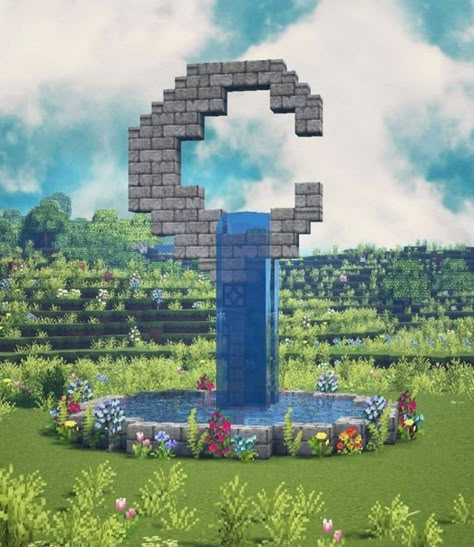 Minecraft Moon Fountain, Minecraft Aquarium Ideas, Moon Fountain, Fairy Minecraft, Minecraft Halloween Ideas, Minecraft Aquarium, Minecraft Fountain, Minecraft Portal, Minecraft Statues