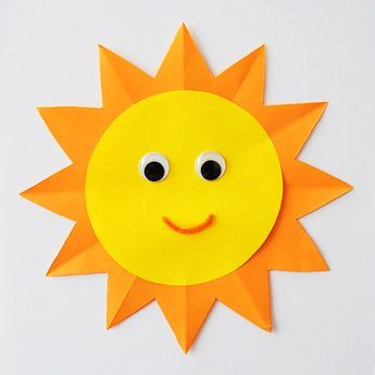 Paper Sun, Diy Paper Art, Sun Crafts, Construction Paper Crafts, Cool Paper Crafts, Orange Paper, Summer Crafts For Kids, Construction Paper, Fun Crafts For Kids