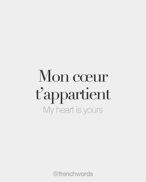 French Words With Meaning, French Love Quotes, French Words Quotes, Citations Instagram, Basic French Words, Unique Words Definitions, Language Quotes, French Expressions, My Heart Is Yours