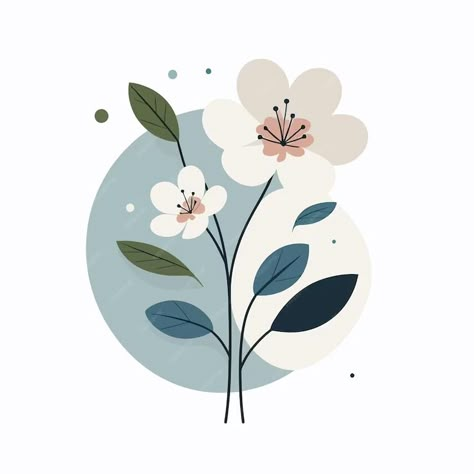 Premium Vector | Flat design of minimalist spring flowers Illustrator Flat Design, Minimal Flower Illustration, Minimalist Art Style, Spring Flower Illustration, Vector Illustration Design Graphics, Vector Flower Design, Spring Drawing Ideas, Flower Flat Design, Minimalist Illustration Art