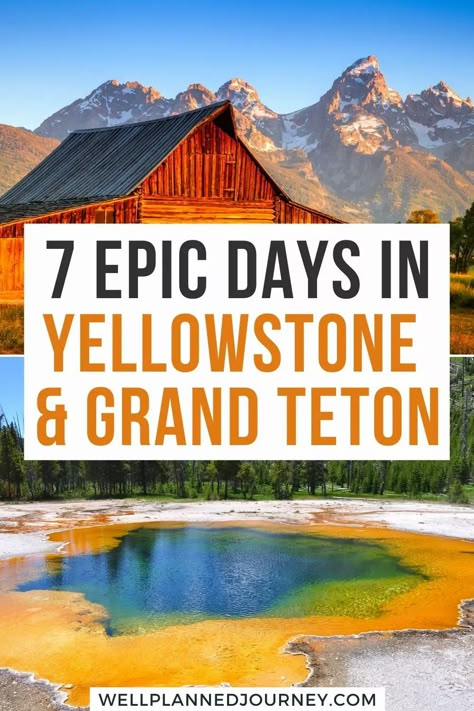 Yellowstone Vacation Planning, Yellowstone Road Trip, Yellowstone National Park Vacation, 7 Day Itinerary, Montana Trip, Wyoming Vacation, Yellowstone Vacation, National Park Trip, Yellowstone Trip