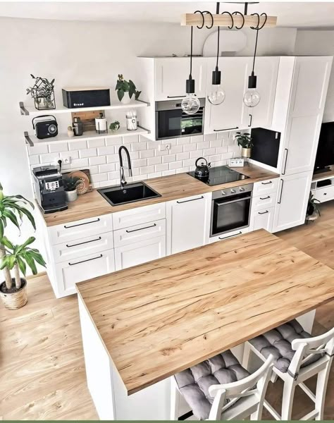 Hygge Home, Kitchen Inspiration Design, Counter Tops, Kitchen Inspo, Beautiful Kitchens, Kitchen Style, 인테리어 디자인, Kitchen Room, Diy Storage