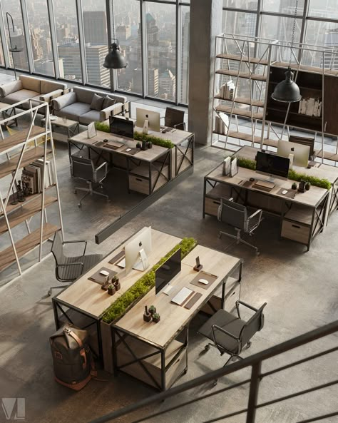 Hybrid Workspace, Modern Office Space Design, Workstation Design, Industrial Office Design, Open Space Office, Design Portfolio Layout, Modern Office Space, Office Design Inspiration, Interior Design Minimalist