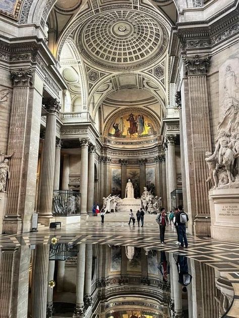 The Pantheon Paris, Pantheon Paris Aesthetic, Pantheon Architecture, Diplomacy Aesthetic, Paris Pantheon, Pantheon Paris, Castle Layout, Paris Interiors, Paris Holiday