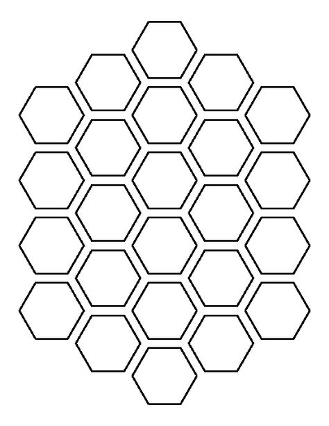 Honeycomb pattern. Use the printable outline for crafts, creating stencils, scrapbooking, and more. Free PDF template to download and print at http://patternuniverse.com/download/honeycomb-pattern/ Honeycomb Outline, Honeycomb Template, Printable Outline, Outline Pattern, Monster Tattoo, Muster Tattoos, Stencils Printables, Pattern Printable, Stencil Pattern