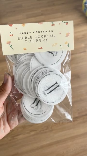 Bartending Service | Mixologist on Instagram: "What can I say, I am a sucker for details 😍 These customized toppers are seriously so cute! I just changed my toppers to all include a 50 count per package! You get way more for a better price 😋😋 . . . #beverages #coffeeshop #lemonade #cocktailparty #weddingphotography #weddingdecor #weddinginspiration #weddingplanner #eventplanner #eventdesign #eventdecor" Welcome Drink Wedding Ideas, Diy Edible Drink Toppers, Custom Wedding Details, Custom Drink Toppers, Drink Toppers Wedding, Cocktail Party Decorations, Edible Cocktail Toppers, Details Darling, Cocktail Toppers