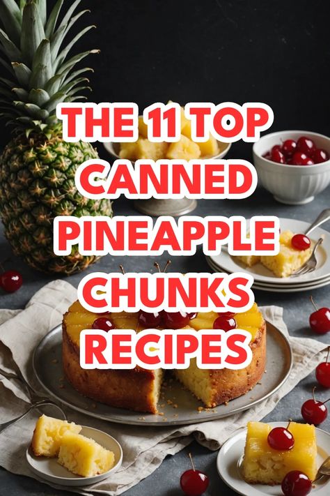 A photo of a canned pineapple chunks recipes Pineapple Chunk Recipes, Dessert With Canned Pineapple, Recipes Using Pineapple Chunks, Recipes Using Canned Pineapple, Chunk Pineapple Recipes, Canned Pineapple Recipes Desserts, Pineapple Chunks Recipes, Canned Pineapple Recipes, Recipe With Pineapple Chunks