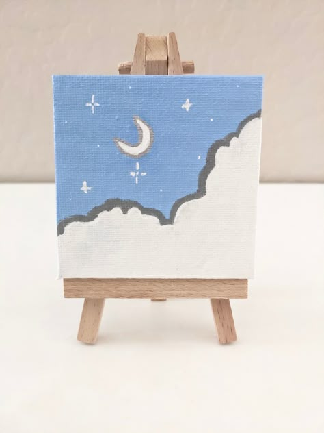 Small Canvas Easy Art, Easy And Simple Canvas Painting, Simple Drawing On Canvas, Cute Canvas Art Easy, Small Diy Canvas Painting, Simple Cute Things To Paint, Mini Canvas Art Aesthetic Acrylic, Mini Canvas Art Aesthetic Easy, Things To Draw On A Mini Canvas