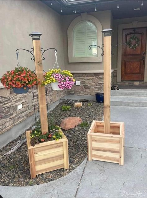 Wooden Garden Ideas, Wood Pallet Storage Ideas, Summer Wooden Crafts, Diy Wooden Planters, Outdoor Wood Projects, Wood Craft Projects, Backyard Diy Projects, Wooden Planters, Outside Ideas