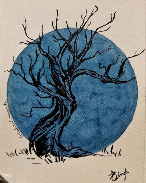 A crooked scary tree. Reference Google images. Haunted Trees Drawing, Scary Trees Drawing, Crooked Tree Drawing, Haunted Tree Drawing, Spooky Tree Painting, Halloween Tree Drawing, Spooky Tree Drawing, Scary Tree Drawing, Creepy Tree Drawing