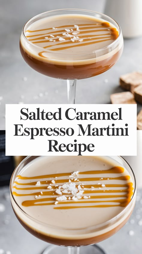 If you’ve ever wondered what happens when coffee and dessert get together and conspire, the salted caramel espresso martini is your answer. This drink combines the warmth of Baileys, the punch of vodka, and the smooth sweetness of Kahlua. It’s like someone took a caramel latte, spiked it, and gave it a runway makeover. Sweet... Caramel Cocktail Recipes, Baileys Espresso Creme Drinks, Salted Caramel Drinks Alcohol, Caramel Espresso Martini, Flavored Espresso Martini, Decaf Espresso Martini, Espresso Vodka Drinks, Espresso Cocktail Recipes, Vanilla Espresso Martini