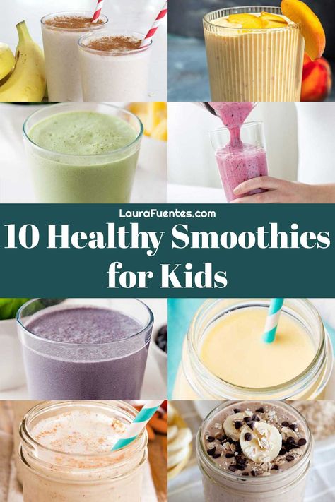 10 healthy smoothies for kids Smoothie Recipes For Picky Eaters, Breakfast Smoothie Recipes For Kids, Easy To Make Smoothies, Healthy Breakfast Smoothies For Kids, High Protein Smoothies For Kids, Kids Breakfast Smoothies Healthy, Yummy Smoothie Ideas, Kids Smoothie Recipes Picky Eaters, Fruit And Veggie Smoothies For Kids