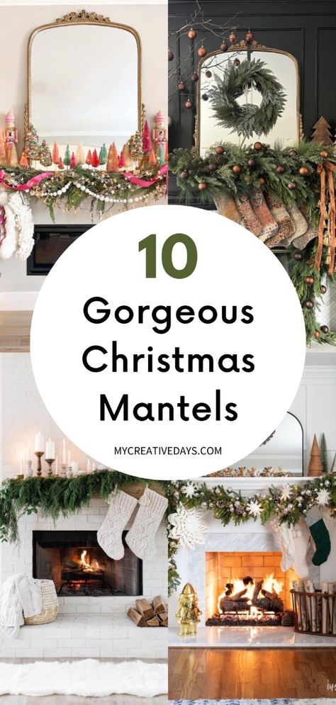 10 Gorgeous Christmas Mantel Décor Ideas: Rustic, Simple, Modern. If you're searching for DIY Christmas mantel decorating ideas for your holiday home, I’ve got 10 stunning options for you! Whether you’re drawn to simple, rustic, modern, or farmhouse Christmas mantel décor, you’ll find the perfect inspiration. Don't forget, your living room Christmas mantel décor is a key part of your holiday style. Mantel Xmas Decorating Ideas, Magnolia Christmas Decor Ideas, Mantel Decorating Ideas Rustic, Xmas Mantel Ideas, Farmhouse Christmas Decor Living Room, Mantle Christmas Decor Ideas, Diy Christmas Mantel Decor, Farmhouse Christmas Mantle, Christmas Mantel Decorating Ideas