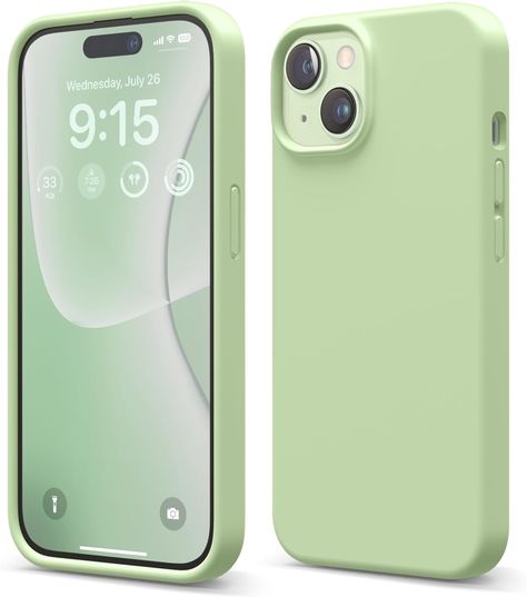 Amazon.com: elago Compatible with iPhone 15 Case, Liquid Silicone Case, Full Body Protective Cover, Shockproof, Slim Phone Case, Anti-Scratch Soft Microfiber Lining, 6.1 inch (Pastel Green) : Cell Phones & Accessories Mac Book Case, Dream Phone, Green Iphone Case, Green Phone Case, Bday Wishlist, Abstract Wallpaper Design, Green Iphone, Green Cases, Mac Book