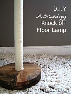 Little Bird With a French Fry: Anthropologie Floor Lamp DIY Knock Off Anthro Diy, Diy Anthropologie, Diy Floor Lamp, Pole Wrap, Apartment Lighting, Diy Lights, Diy Lamps, Mannequin Art, Floor Lamp Base