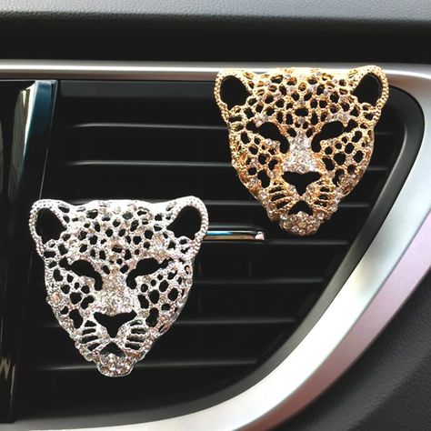 Car Necessities, Car Plants, معطر جو, Solid Fragrance, Bling Car Accessories, Bling Car, Leopard Face, Leopard Head, Cat Store