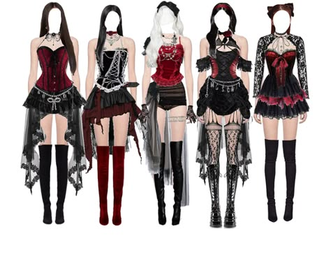 Leahsss on ShopLook | The easiest way to find the perfect outfit Dominate Concert Outfit, Preformance Outfits Kpop, Kpop Outfit Inspired, Kpop Outfits Inspiration Stage, K Pop Outfits Stage, K Pop Stage Outfits, Kpop Dance Outfits, Black Thigh Boots, Ideas For Black Hair