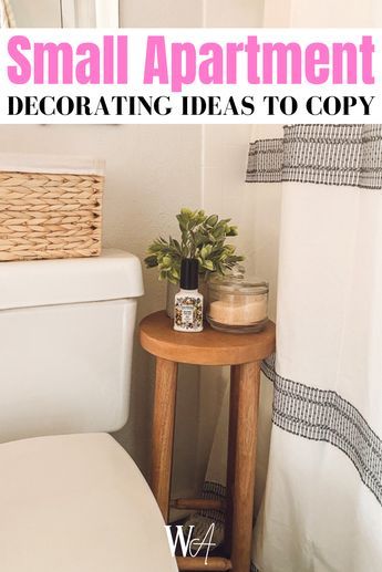 This post is all about small apartment decorating ideas. Mini Home Decor Ideas, Really Small Apartment Ideas, Mini Bathroom Decor, Small Space Hacks Tiny Apartments, Decorating Apartment Bathroom, How To Decorate A Small House, Small 1 Bedroom Apartment Ideas, Single Room Apartment Ideas, Small Apartment Decorating Modern