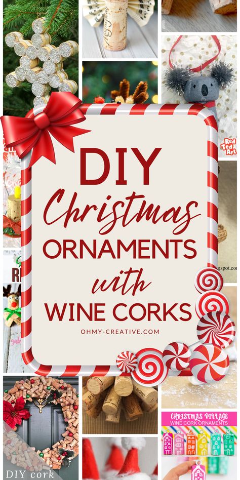 Making your own ornaments is a fun activity for all ages. It’s perfect for a family craft night or even a holiday party with friends. Kids can help with the easier parts, while adults can handle the more detailed work. Not only do you get to create something unique, but you also make wonderful memories while crafting together. DIY wine cork ornaments are not just for your own tree—they also make thoughtful gifts. Plus, it's just easy to craft! #WineCorkCrafts #WineCorksOrnaments Easy Wine Cork Christmas Ornaments, Crafts To Make With Wine Corks, Winter Cork Crafts, Diy Christmas Ornaments Wine Corks, Christmas Ornaments For Adults To Make, Cork Ornaments Christmas Diy, Wine Cork Angels Ornaments, Painting Wine Corks, Wine Cork Carving