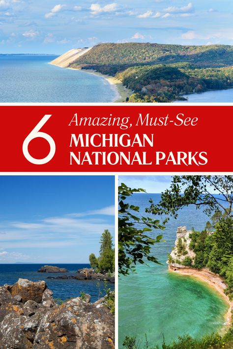 Ready to explore Michigan’s natural beauty? 🌿 From the serene shores of Lake Superior to the dense forests of the Upper Peninsula, Michigan’s National Parks offer breathtaking views and unforgettable outdoor adventures. Whether you're a seasoned hiker or just love scenic drives, our guide to Michigan’s National Parks has something for everyone. Get inspired and start planning your next adventure today! 🏕️🌟  Pin this guide and immerse yourself in Michigan’s wild beauty! 🌍 The Upper Peninsula Michigan, Michigan Beach Vacations, Michigan Spring, Michigan Fall, Muskegon Michigan, Break Ideas, Upper Peninsula Michigan, Pictured Rocks, Isle Royale