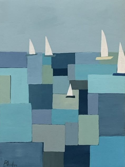 Artfully Walls, Soyut Sanat Tabloları, Art Inspiration Painting, Painting Art Projects, Diy Art Painting, Sailboats, Art Block, Diy Canvas Art, The Race