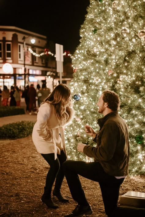 Winter Wonderland Proposal, Christmas Lights Engagement, Christmas Tree Proposal, Christmas Lights Proposal, Christmas Light Proposal, Christmas Proposal Ideas Engagement, Winter Proposal Ideas Engagement, Simple Proposal Ideas At Home, Proposal Ideas Christmas