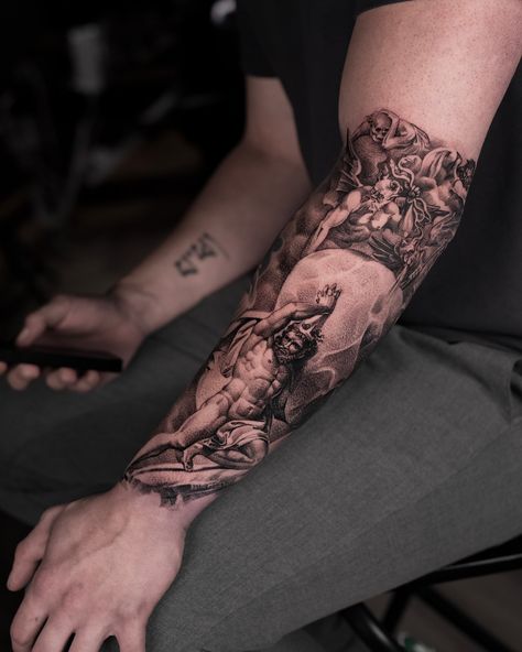 Sisyphus Tattoo, The Myth Of Sisyphus, Greek Mythology Tattoos, Finding Strength, Writing Tattoos, Mythology Tattoos, Forearm Tattoos, The Act, Life Tattoos