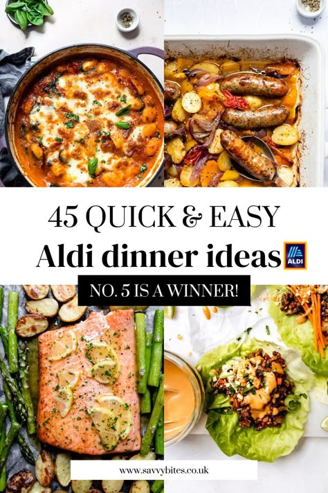 45 Easy dinner ideas that include chicken recipes, crockpot recipes and 30 minute meals. Full of simple dinner ideas this collection uses only Aldi ingredients making it perfect for meal planning on a budget. Add these into your weekly meal plan or meal prep or simply use these quick and easy recipes for dinner inspiration when you need to try something different. Every recipe has been tried, tested and family approved! #dinnerideas #dinnerrecipes #mealplanning Dinner Ideas Aldi, Aldi Meals, Budget Dinners, Meal Planning On A Budget, Simple Dinner Ideas, Aldi Meal Plan, Aldi Recipes, Easy Recipes For Dinner, Dinner Aesthetic