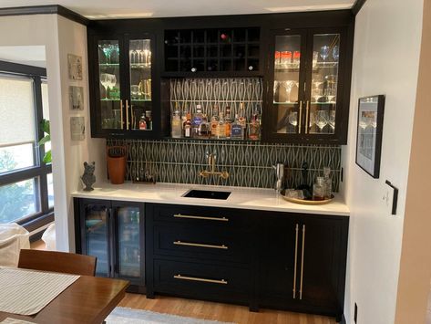 Tore out these ugly closets and built a wet bar in there place : malelivingspace Built In Bar Cabinet, Furniture Website, Built In Bar, Large Kitchen Island, Large Cabinet, Large Kitchen, Wet Bar, Custom Kitchen, Wine Bar