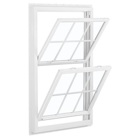 Atrium series 450 double hung windows in white Atrium Windows, Half Screen, Bath Window, Vinyl Frames, Brick Molding, Double Hung Windows, Glass Insulators, White Windows, Sliding Patio Doors