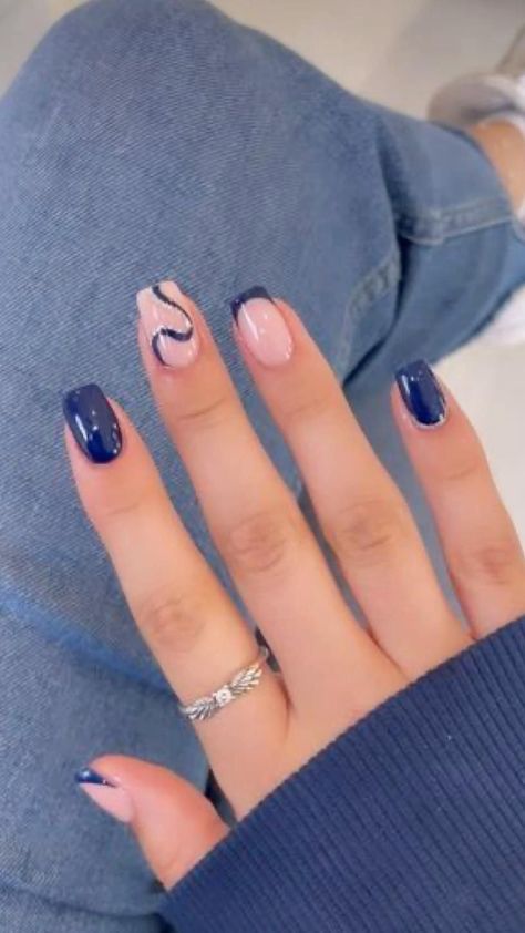 #Trends #CreativeIdeas #Motivation #Ideas #Inspo #Inspiration #HomeTrends Holiday Nails Summer Gel Polish, Simple Short Nail Designs Summer Blue, Holiday Nails Summer Acrylic, Summer Nails 2024 Blue, Summer Simple Nails 2024, Summer Nails Inspo 2024 Blue, Simple Summer Nail Art 2024, September Nails Art, Square Gel Nails