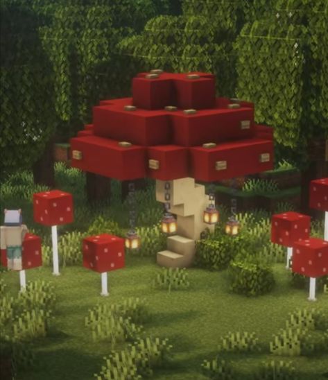 Minecraft Building Ideas Cute Cottage, Minecraft Fairy Decorations, Minecraft Fairy House Ideas Interior, Fairy Mc Builds, Tree Designs Minecraft, Cottagecore Fairy Village Minecraft, Cute Minecraft Builds Easy Outside, Fairy Path Minecraft, Minecraft Fairy Village Builds