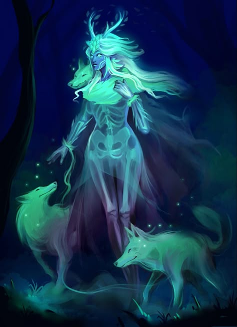 Spirit Element Aesthetic, Wolf Spirit Drawing, Elemental Character Art, Elemental Character Design, Rpg Wallpaper, Spirit Wolf, Glen Keane, Otto Schmidt, Character Design Cartoon