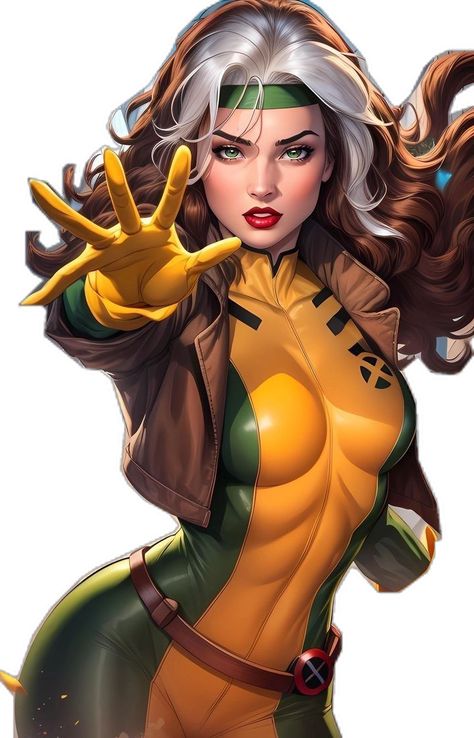 Women Of Marvel Comics, Rouge Xmen Comic, Rouge Xmen, Rogue Xmen, Xman Marvel, Marvel Rogue, Female Comic Characters, Marvel Heroines, Anna Marie