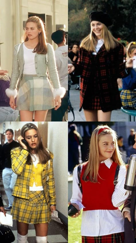 Clueless Plaid Outfit, Cher 90s Style, Outfits Inspired By Clueless, Clueless Party Outfit, Clueless Themed Outfits, Clueless Movie Outfits, Dion Clueless Outfits, Clueless Photoshoot Ideas, Cher Clueless Aesthetic Outfits