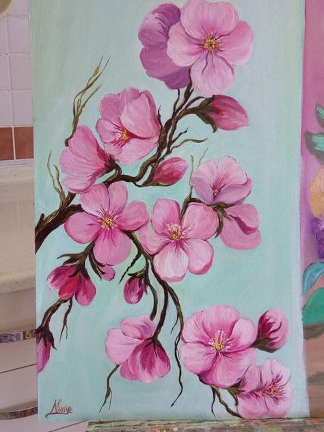 Rose Painting Ideas On Canvas, Aclyric Painting Ideas Easy, Floral Paintings On Canvas Easy, Flower Art Painting Easy, Aestethic Paintings Ideas, Mini Canvas Art Flower, Painting With Hands, Acrylic Painting Ideas Flowers, Acrylic Art Flowers