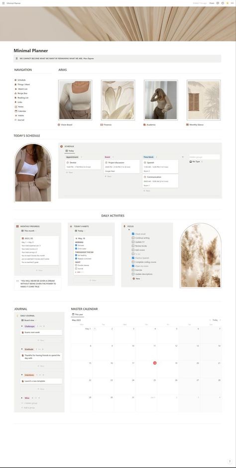 Minimal Aesthetic Notion Life Planner Notion Template Ideas, Aesthetic Notion Template, Life Planner Notion, Notion Life Planner, Notion Ideas, Notion Aesthetic, Life Planner Organization, Etsy Planner, Aesthetic Notion