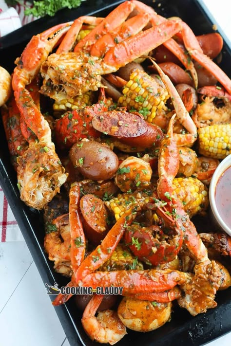 Easy Seafood Boil In A Bag Restaurant Style Seafood Boil, Small Crab Boil, Slow Cooker Crab Boil, Seafood Boil Bags In Oven, Crab Bake Party Seafood Boil, Old Bay Crab Boil, Seafood Boil Recipes In A Bag Oven, Boil In A Bag Seafood, Easy Low Country Boil Recipe