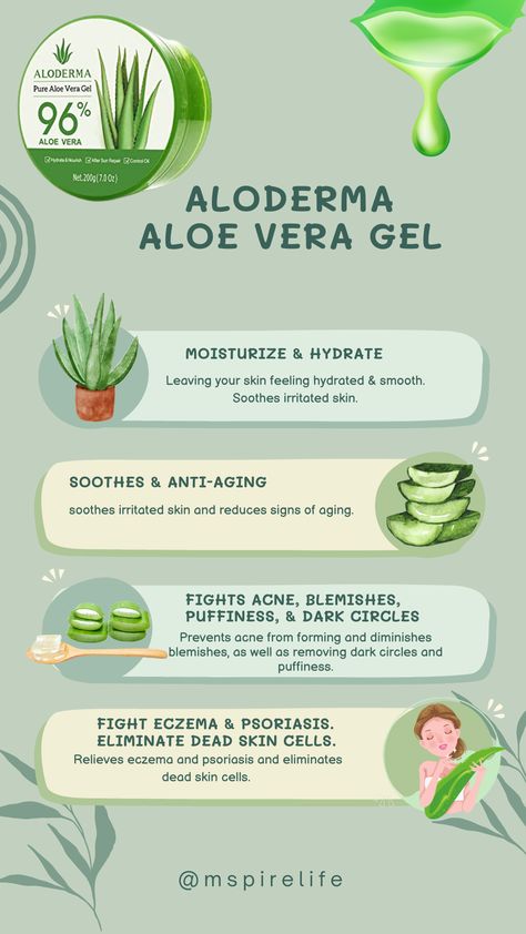 Have you ever tried Aloe Vera on your skin? It is a TRUE GAME CHANGER! I have sensitive skin and was skeptical to try. I eventually gave in and wanted to see if it really works, and it DOES! I purhcased Aloderma Gel and it has done wonders for me. I've been using this for 2 months now and my skin feels and looks amazing! Tryit for yourself. Click the link below and join us all in rejoie to beautiful flawless skin the natural way! (No Botox required.) Aloe Vera Gel Uses, Benefits Of Aloe Vera Gel, Aloe Vera Gel For Face, Aloe Vera Gel Benefits, Aloe Vera Moisturizer, Hair Hydration, Benefits Of Aloe Vera, After Sun Care, Organic Aloe Vera Gel