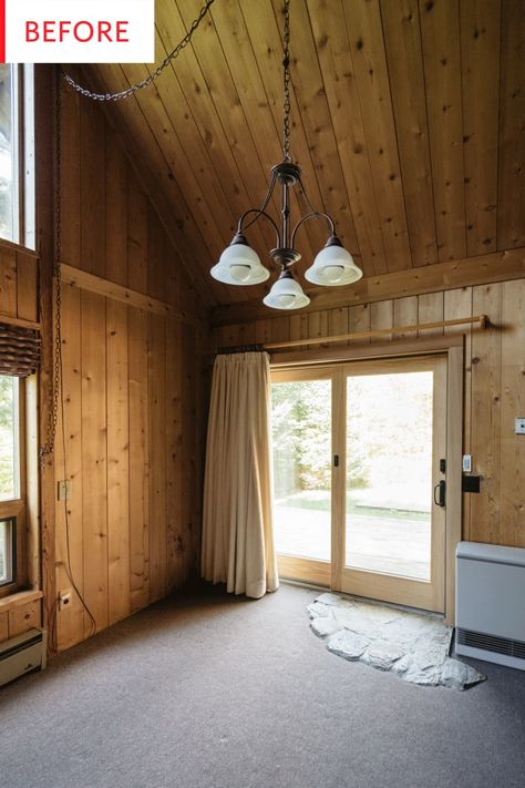 Cabin Renovation Before And After, Masculine Cabin, Kitchen Small House, Modern Log Cabin Interior, Log Cabin Renovation, Scandinavian Cabin Interior, Kids Bunk Room, Chalet Living Room, Log Cabin Interior Design