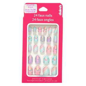 Claire's Nails, Cute Press On Nails, Fake Nails For Kids, Nails Unicorn, Nails Clear, Faux Nails, Girls Nail Designs, Unicorn Nails, Nails For Kids