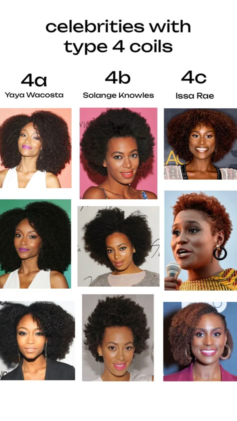 Hairstyles For Short African Hair, Natural Hair Type Chart, Afro 4c Hairstyles, Look Afro, 4b Hair Type, 4a Hair Type, 4c Hair Products, Hair Type Chart, Black Hair Hairstyles